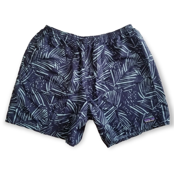 PATAGONIA Blue Teal Palm Nylon Baggies Shorts - Men's 6.5" Inseam XLarge - Picture 2 of 11